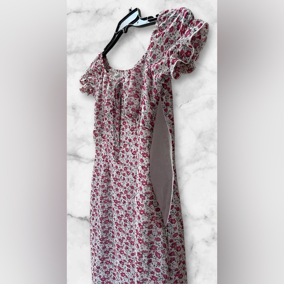 Nasty Gal Ditsy Bardot Cap Sleeve Floral Mini Dress On or Off Shoulder Size 0 - Picture 6 of 14